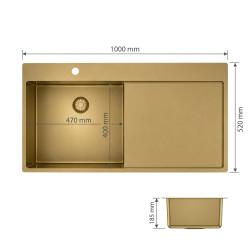 pure-sink-exclusivo-gold-sink-drainer-100x52cm-left-tap